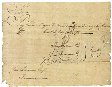 Major Wadsworth Signed Pay Voucher