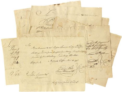 Group of Twenty Revolutionary War Pay Vouchers