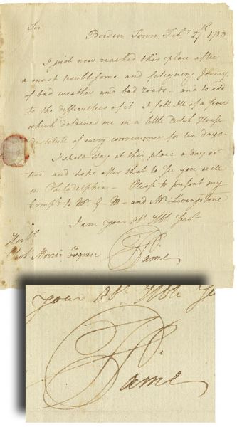 A Letter From THOMAS PAINE With 160 Year Provenance