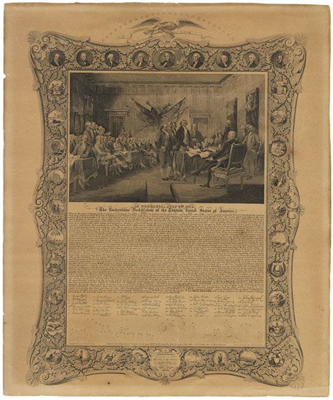 1841 Engraving of the Declaration of Independence
