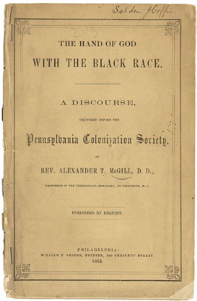 Original Printing of “The Hand of God with the Black Race”