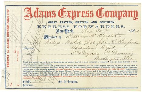 Adams Express Delivers to USCT Color Bearer