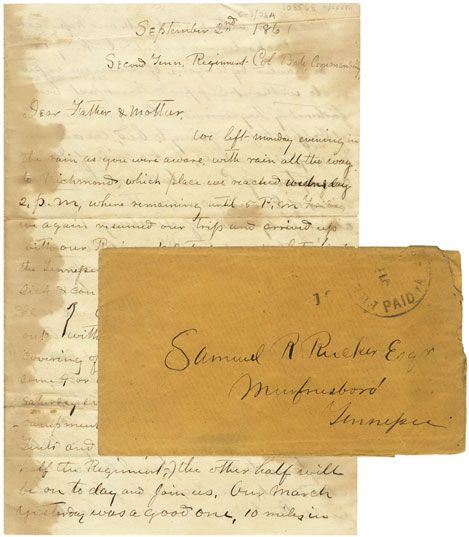 Bates 2nd Tennessee Letter From Manassas 