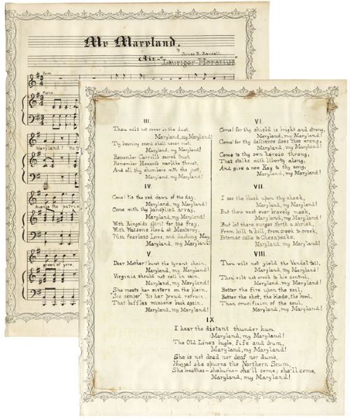 Manuscript Version of My Maryland Sheet Music 