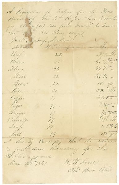 Andersonville Prison Guard Signed Document
