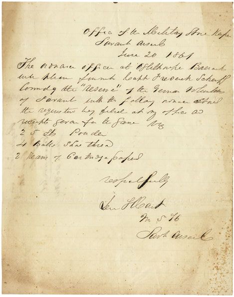 Rare Confederate Letter Pertaining to the “German Volunteers of Savannah” 
