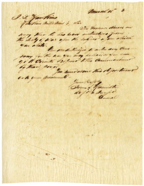 Instructions from the Governor of Mississippi through the Secretary of War pertaining to Raising Troops for the Confederacy