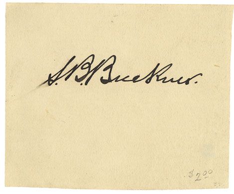 The Autograph of General Simon Bolivar Buckner