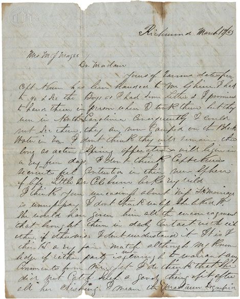 Great Letter by One of Mosby’s Rangers - Who Was Captured as Spy and Threatened with Hanging Before He Escaped