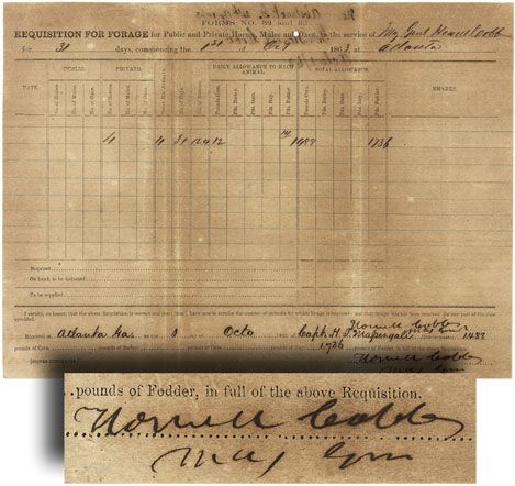 Major General Howell Cobb Twice Signed Confederate Military Document