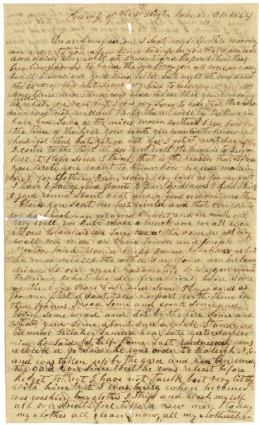5th North Carolina Infantry Letter on Baseball