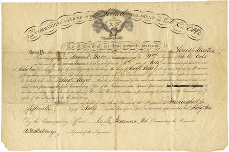 2nd District of Columbia Commission Signed by Colonel Charles Alexander