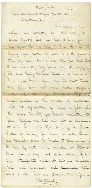 30th Pennsylvania Soldier Writes of Staying in Rebel Huts at Bull Run