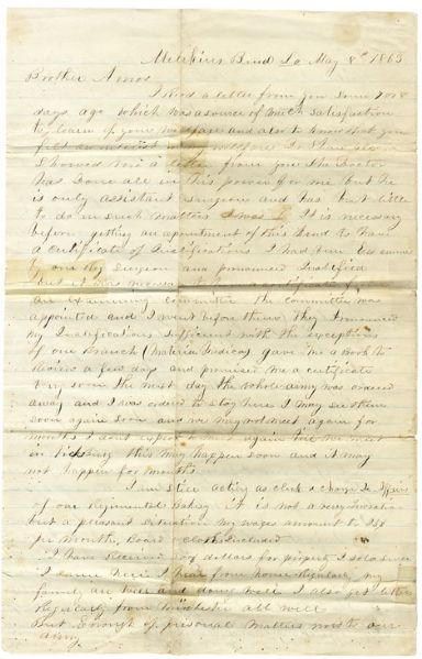 9th Iowa Infantry Letter with Great Anti-Copperhead Content & War Content