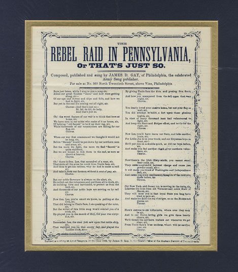 Rebel Raid in Pennsylvania Poem Written Just Before The Battle of Gettysburg 