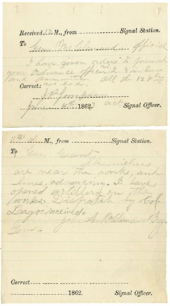 Federal Orders for Grant and McClellan
