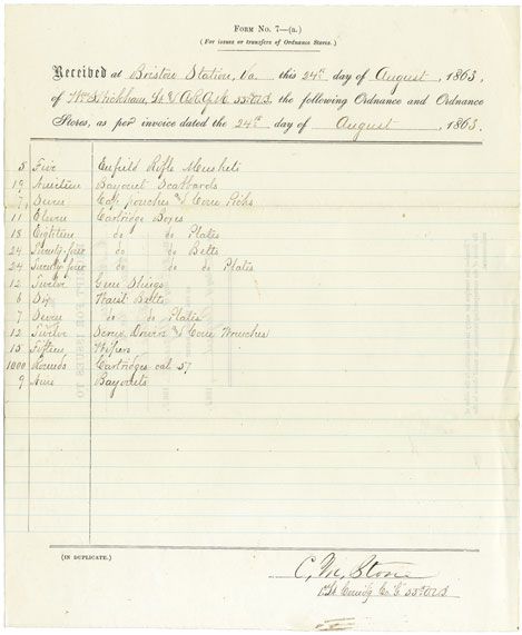55th Ohio Signed Document - Killed in Action at Averysboro