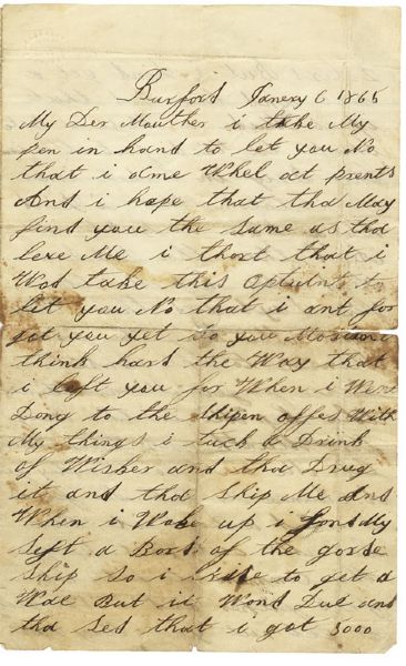 USS Minnesota Letter on the Battle of Fort Fisher