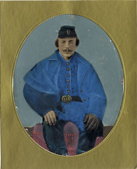 Full Plate Tintype of Union Soldier