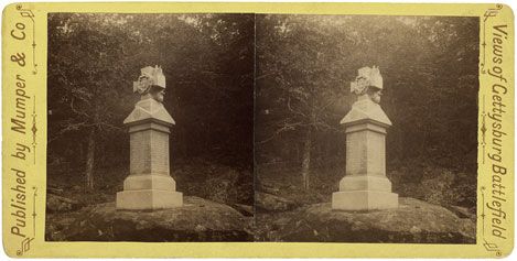 19th Century Stereoview of Gettysburg Battlefield Showing Devil's Den