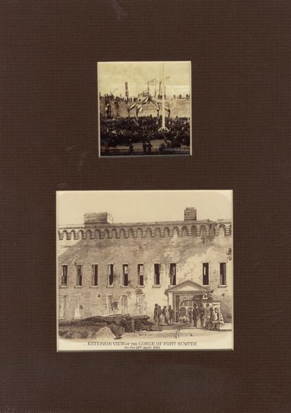 Fort Sumter Display with Albumen of Flag Rededication April 1865