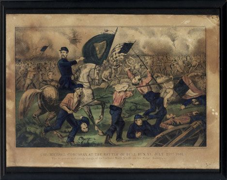 Great Currier & Ives Print of the 69th New York's Charge at First Bull Run
