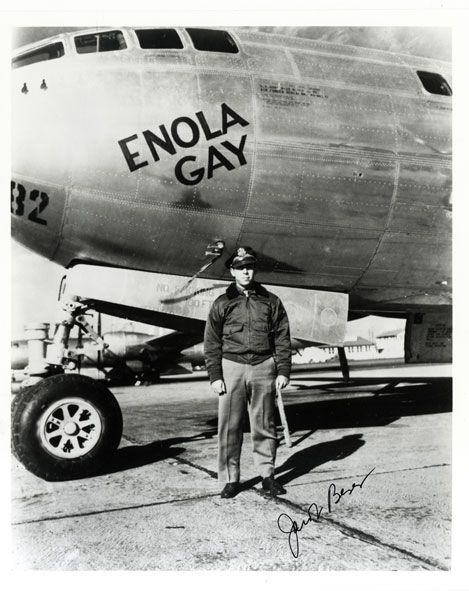 Enola Gay Photograph Signed by the Only Man on Both the Nagasaki and Hiroshima Flights