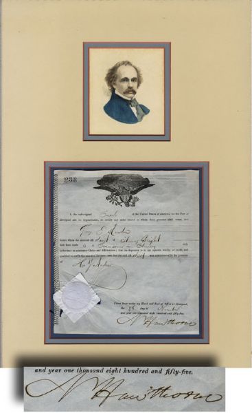 Document Signed by Nathaniel Hawthorne
