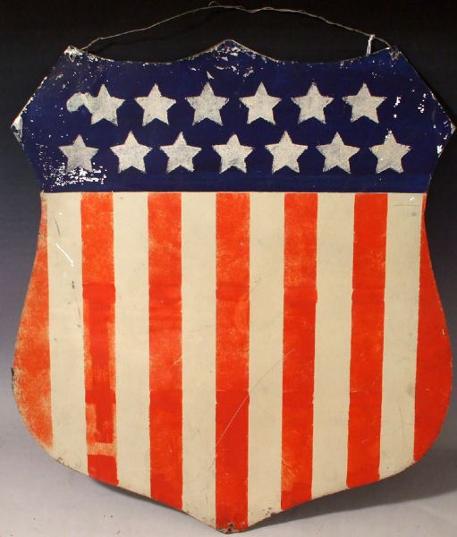 Folk Art Patriotic Shield from a Republican Headquarters in New York