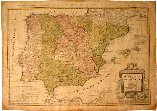 1782 Map of Spain & Portugal