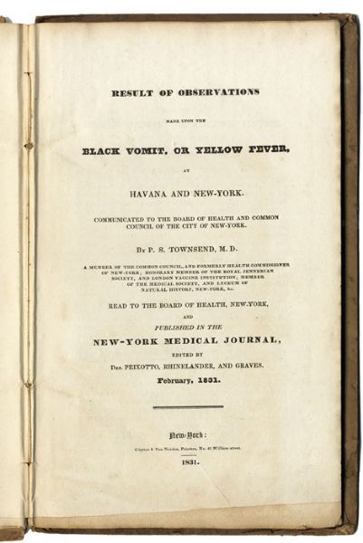 Important Medical Book on “Black Vomit or Yellow Fever”