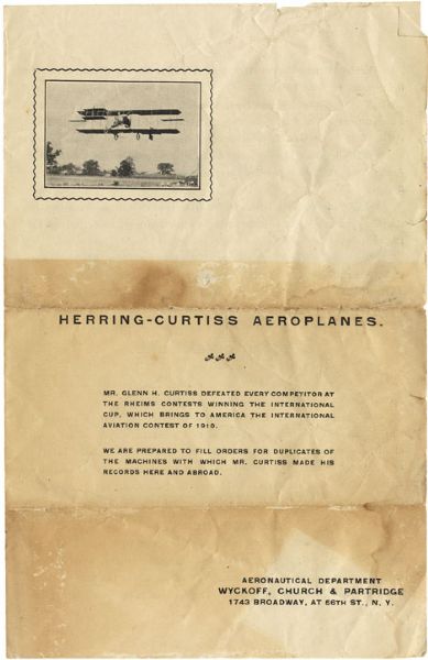 1909 Airplane Handbill
