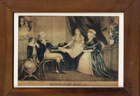 Currier & Ives Print of General George Washington and Family