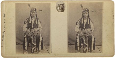 Stereoview of Lakota Sioux Chief 