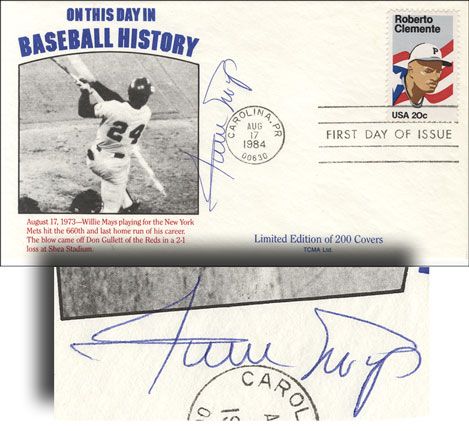The Last Home Run of his Career Signed by Willie Mays