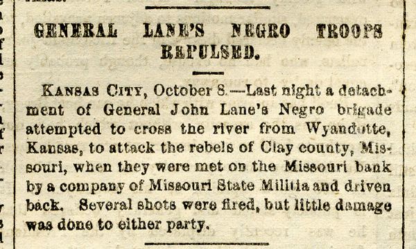 An Historically Important Newspaper - Reports the First Combat of Negro Troops