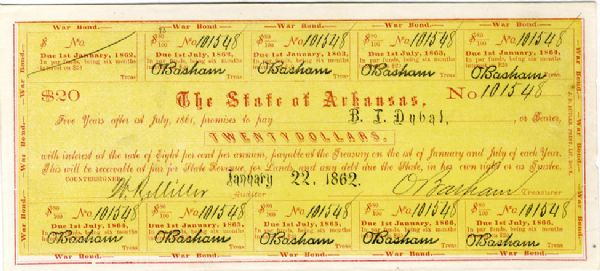 Arkansas $20 War Bond