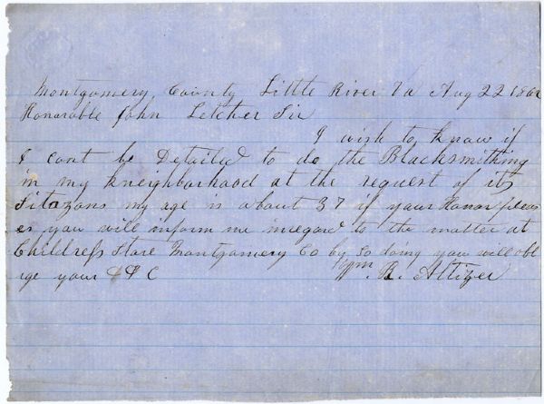 63rd Virginia Soldier Writes Governor Letcher Seeking to be Dismissed from the Army - Letcher Endorses it and forwards it to General Floyd - Inadvertantly Sentencing the Soldier to Death