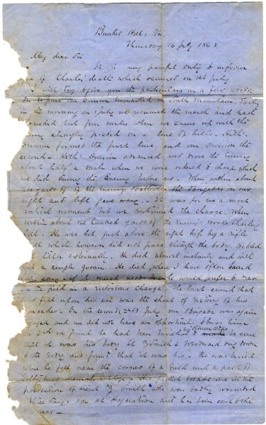 Incredible 21st South Carolina Battle Letter on Gettysburg