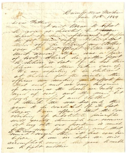 1st  Alabama Cavalry Letter  “...our position is much better now for fighting, and that of the enemy much worse than it has ever been before...” 
