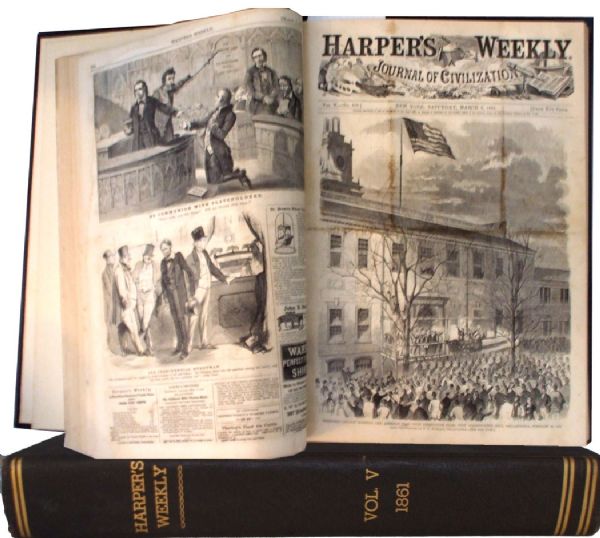 Nice Bound Volume of Harper’s Weekly for the Full Year 1861