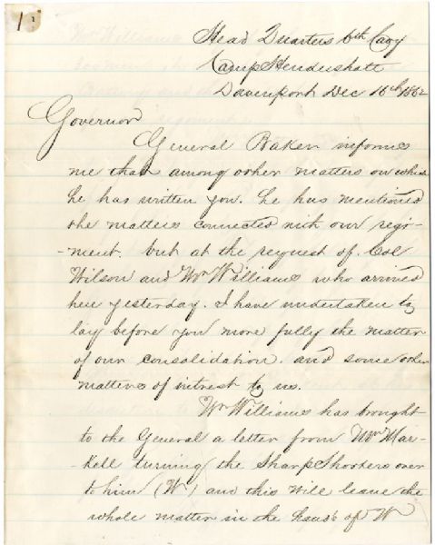 6th Iowa Cavalry Letter