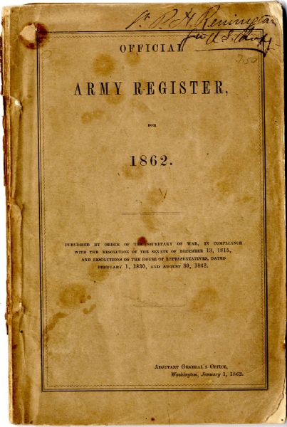 Official Army Register Lists the Resignation of the Top Commanders of the Confederate Forces