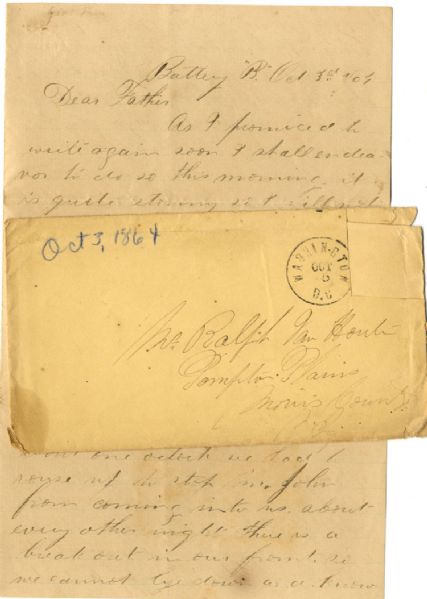1st New Jersey Artillery Letter with Good Content on the Game Played Between Grant and Lee