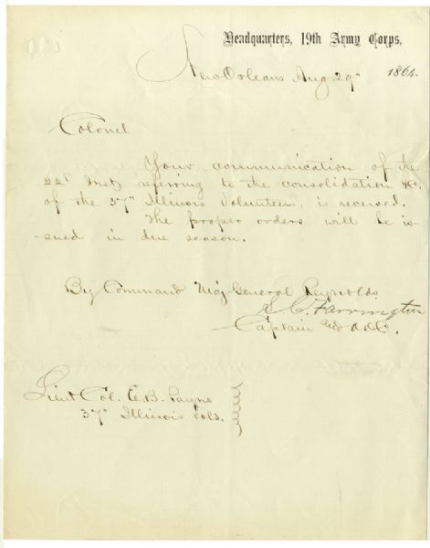 12th Maine Signed Document