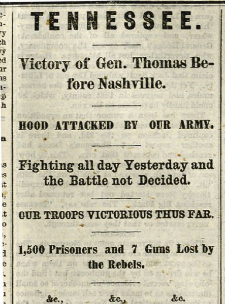The Fall of Nashville, Thomas Defeats Hood