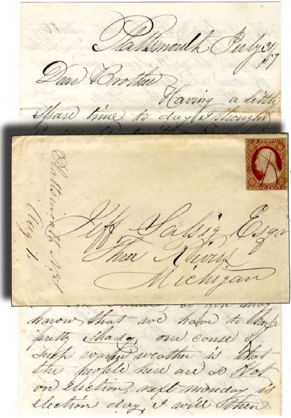 Nebraska Territory Letter with Election Ticket