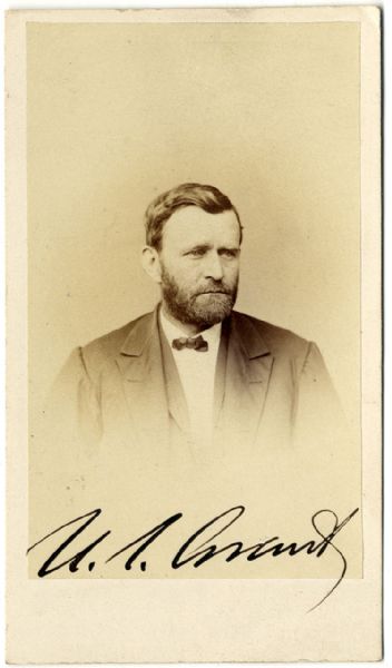 Very Impressive Presidential Candidate Grant Signed CDV with Nice Association to the Photographer