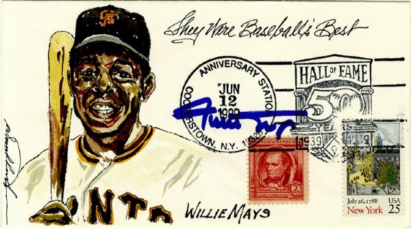 Willie Mays Signed Hall of Fame Cover