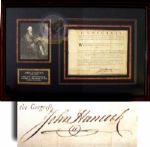 1776 John Hancock Document Signed as President
